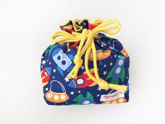 PRE-ORDER Rockets on Blue Medium Drawstring Pouch