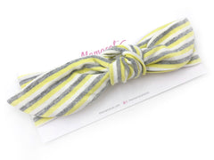 [LAST PIECE] Baby Sized Notty Headband Yellow Grey Stripes