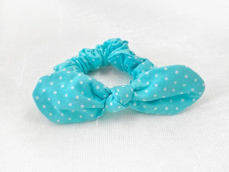 Mini Scrunchie Dots Cyan