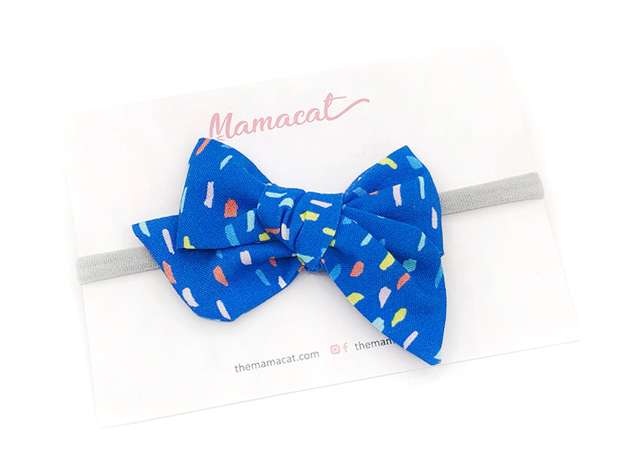 Bow Headband Painty Blue