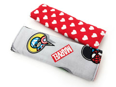 PRE-ORDER Seat Belt Pad Marvel Grey w Hearts