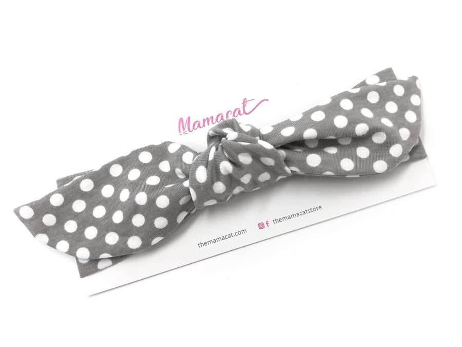 Notty Headband Snow Dots Grey